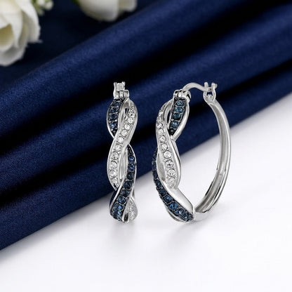 Two-color earrings, Silver & Blue KK Labib