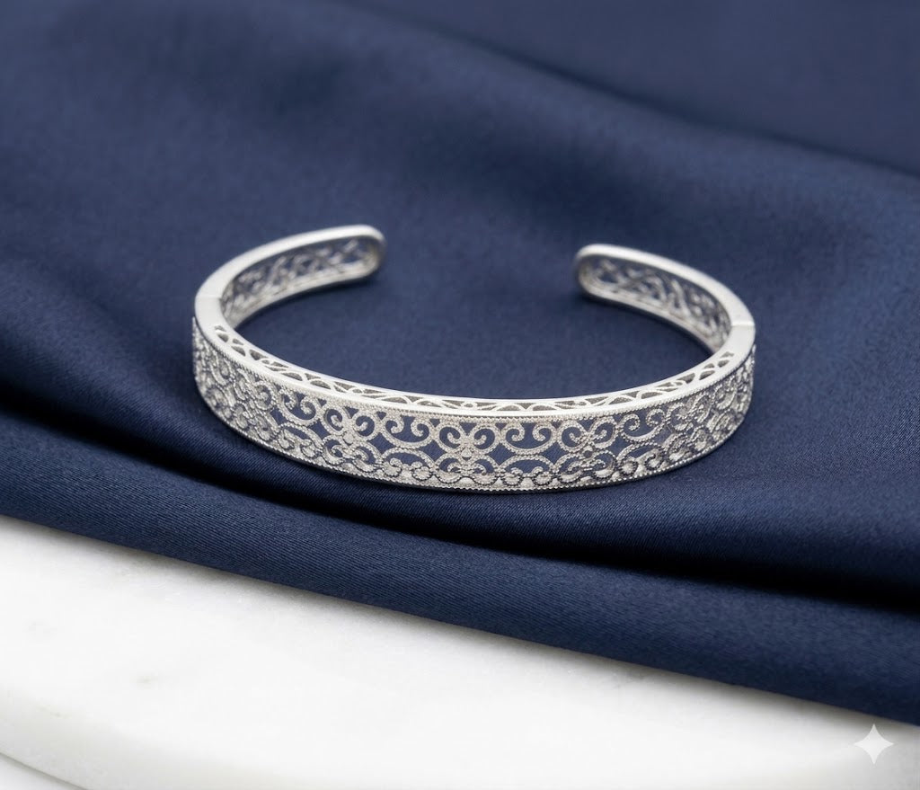 Vintage Open Cuff Stone Bangle KK Labib