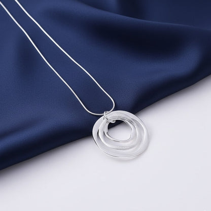 Triple Circle Geometric Ring Necklace