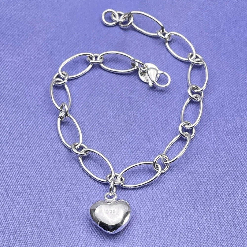 Love Heart Chain Bracelet Pendant