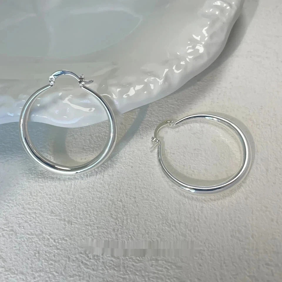 Plain Circle Round Hoop Earrings