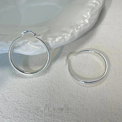 Plain Circle Round Hoop Earrings