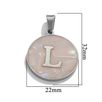 A-Z Letter Alphabet Circle Pendant