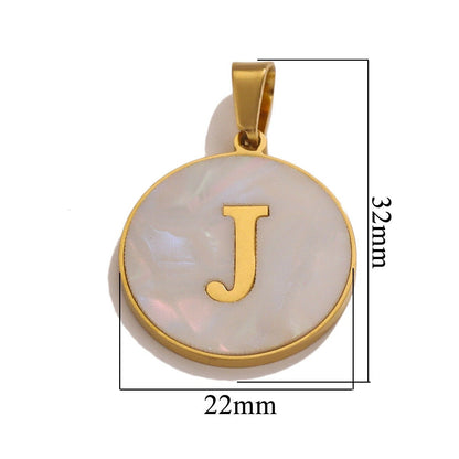 A-Z Letter Alphabet Circle Pendant