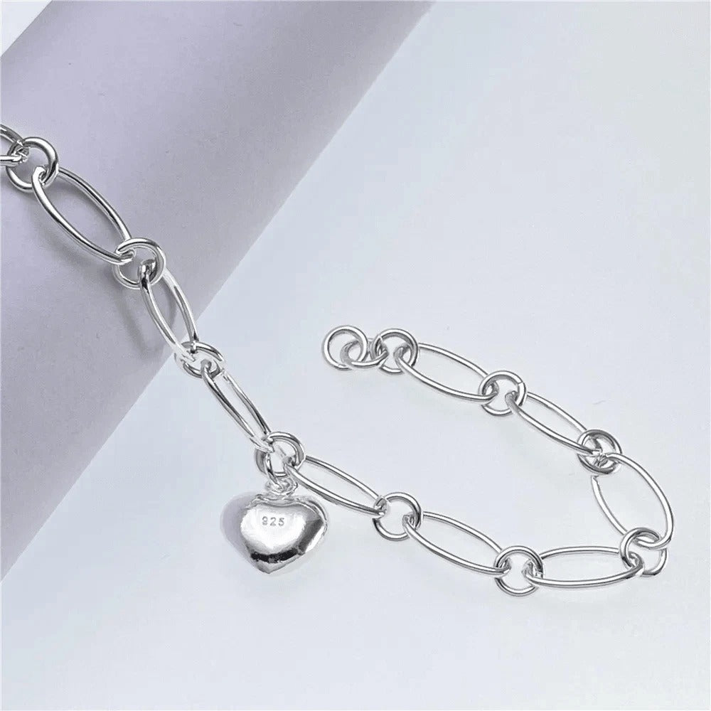 Love Heart Chain Bracelet Pendant