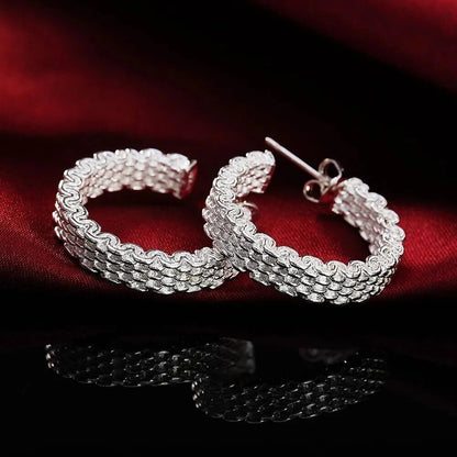 Hoop Mesh Stud Earrings