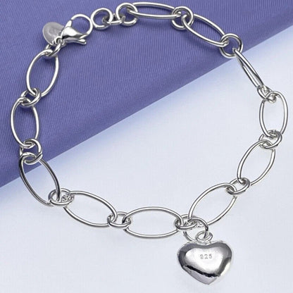 Love Heart Chain Bracelet Pendant