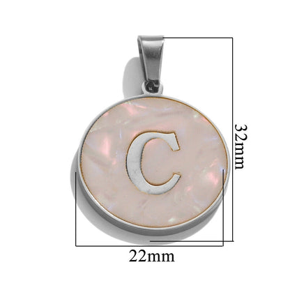 A-Z Letter Alphabet Circle Pendant