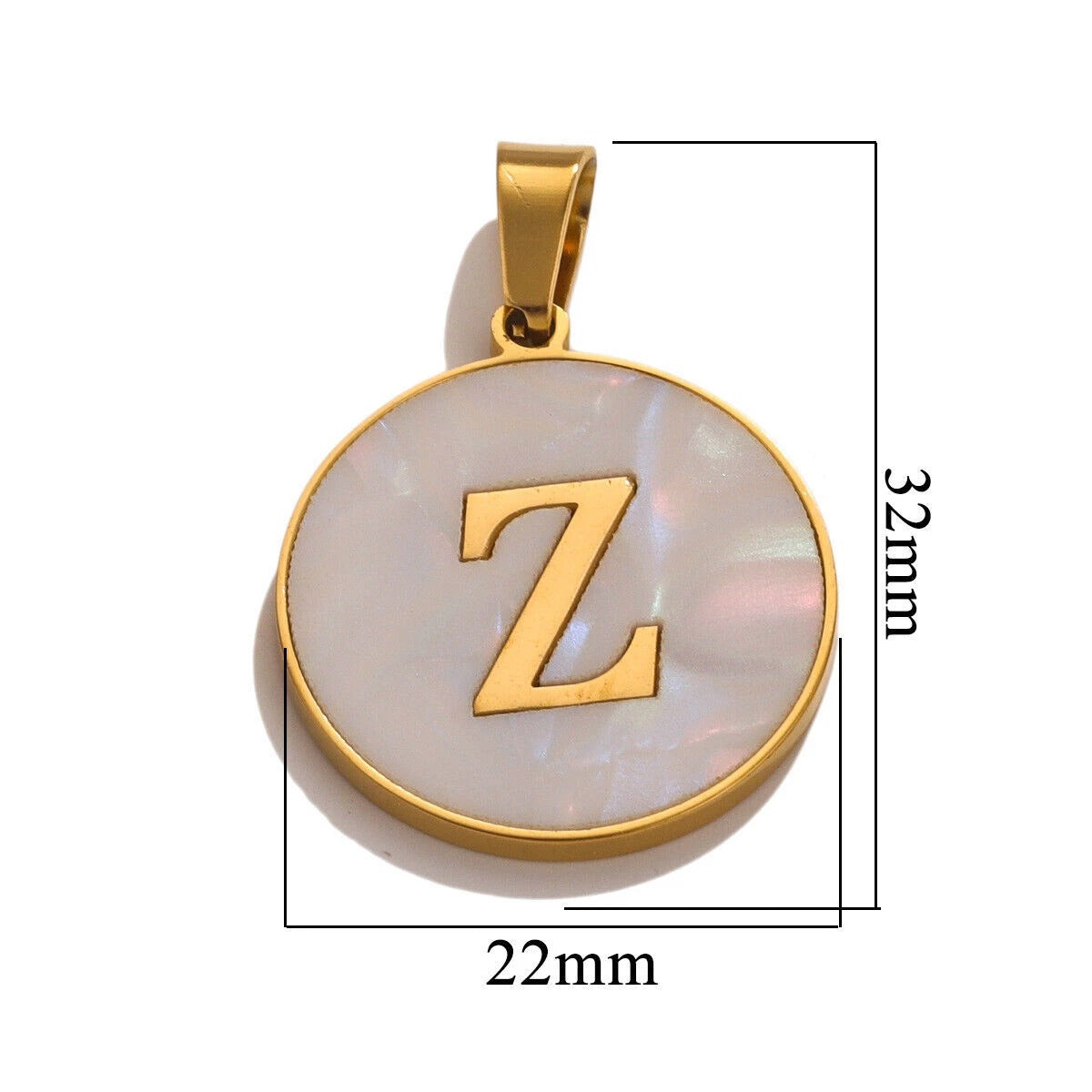 A-Z Letter Alphabet Circle Pendant