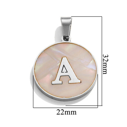 A-Z Letter Alphabet Circle Pendant
