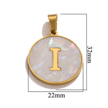A-Z Letter Alphabet Circle Pendant