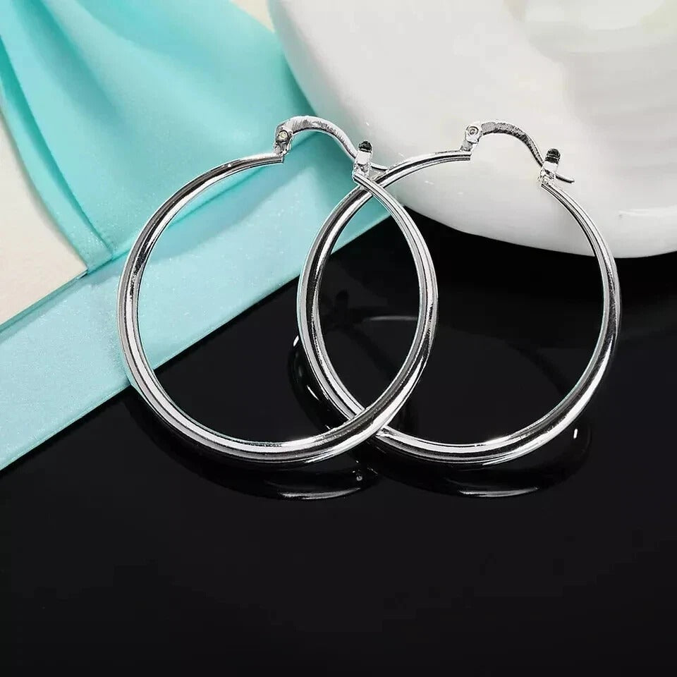 Plain Circle Round Hoop Earrings