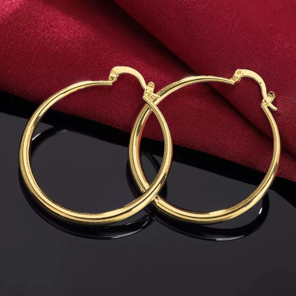 Plain Circle Round Hoop Earrings