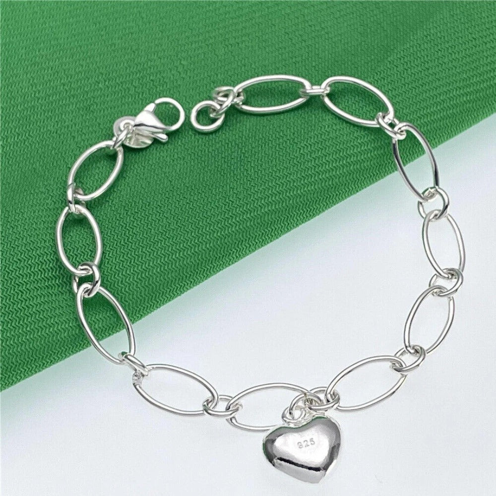 Love Heart Chain Bracelet Pendant