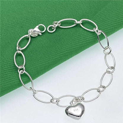 Love Heart Chain Bracelet Pendant