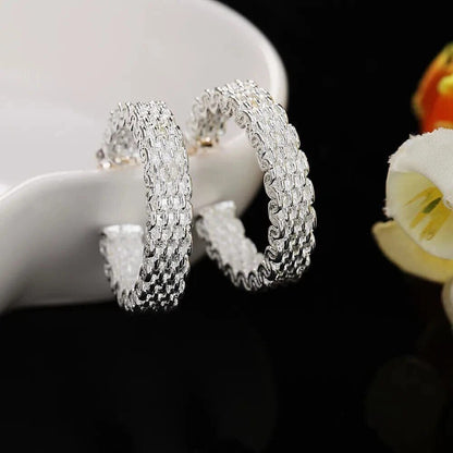 Hoop Mesh Stud Earrings