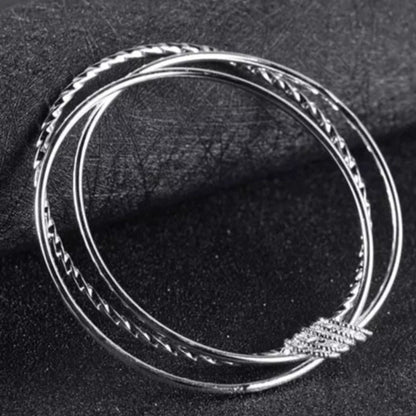 Three circle bangle bracelet