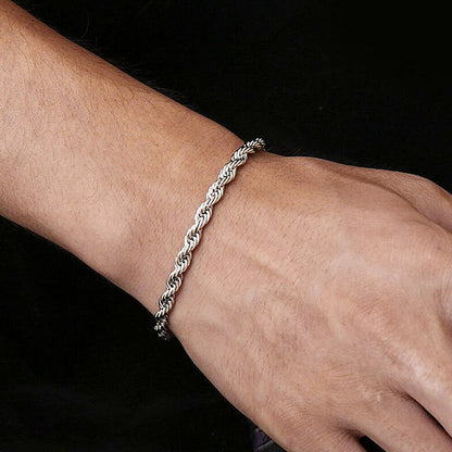 NEW Italian Style 925 Sterling Silver Twisted Rope Necklace Bracelet