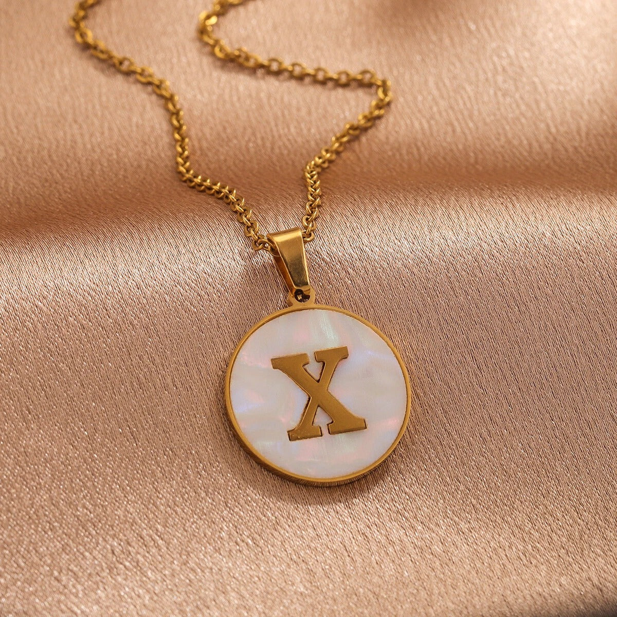 A-Z Letter Alphabet Circle Pendant