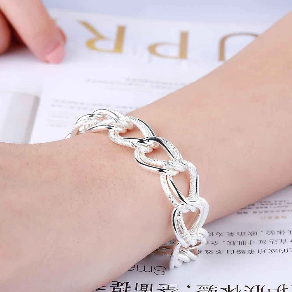 Double Chain Diamond Cut Bracelet
