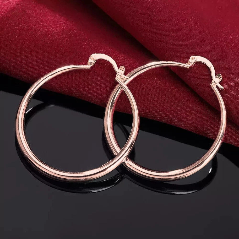 Plain Circle Round Hoop Earrings