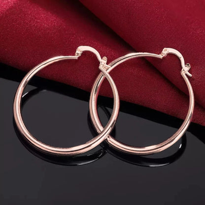 Plain Circle Round Hoop Earrings