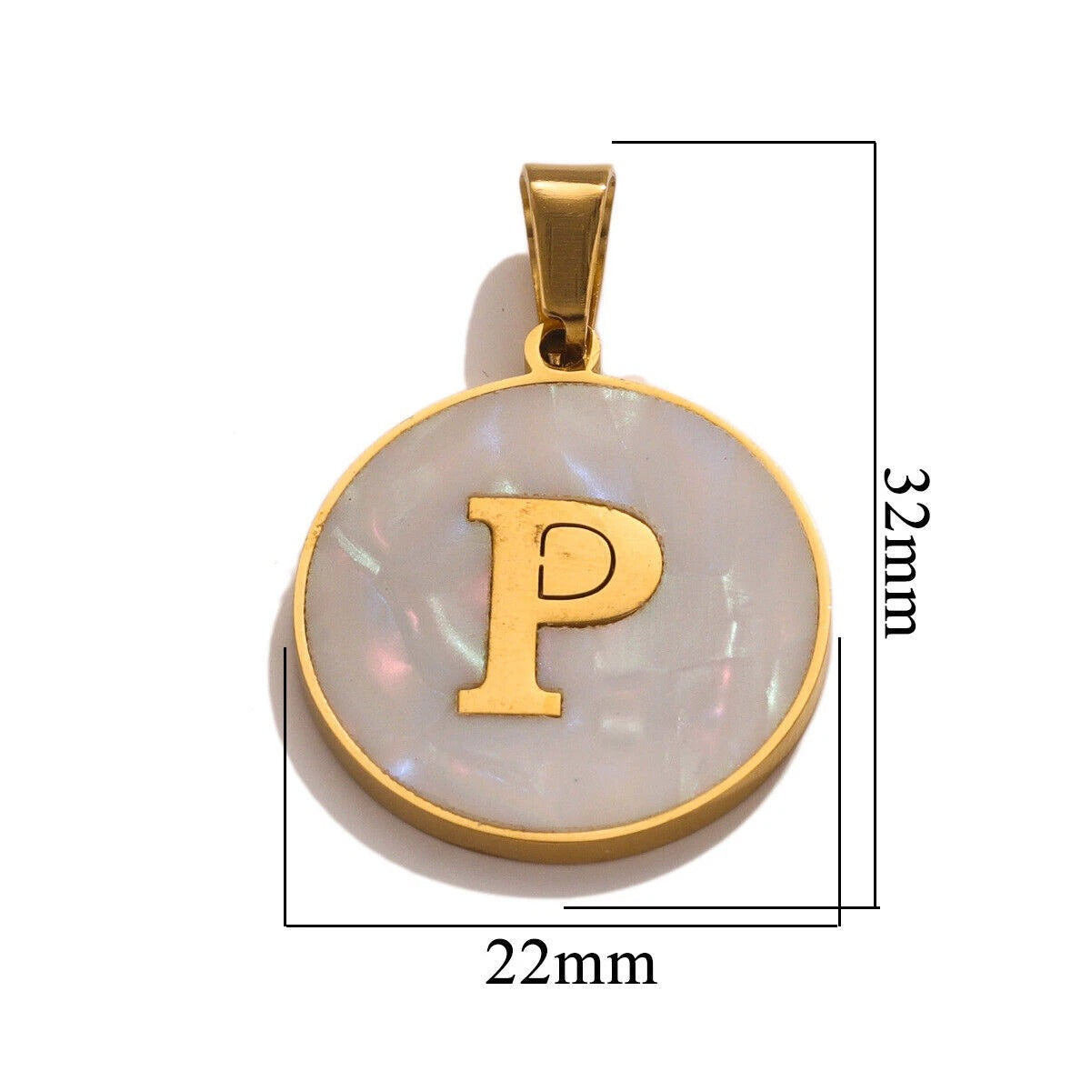 A-Z Letter Alphabet Circle Pendant
