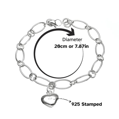 Love Heart Chain Bracelet Pendant