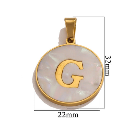 A-Z Letter Alphabet Circle Pendant