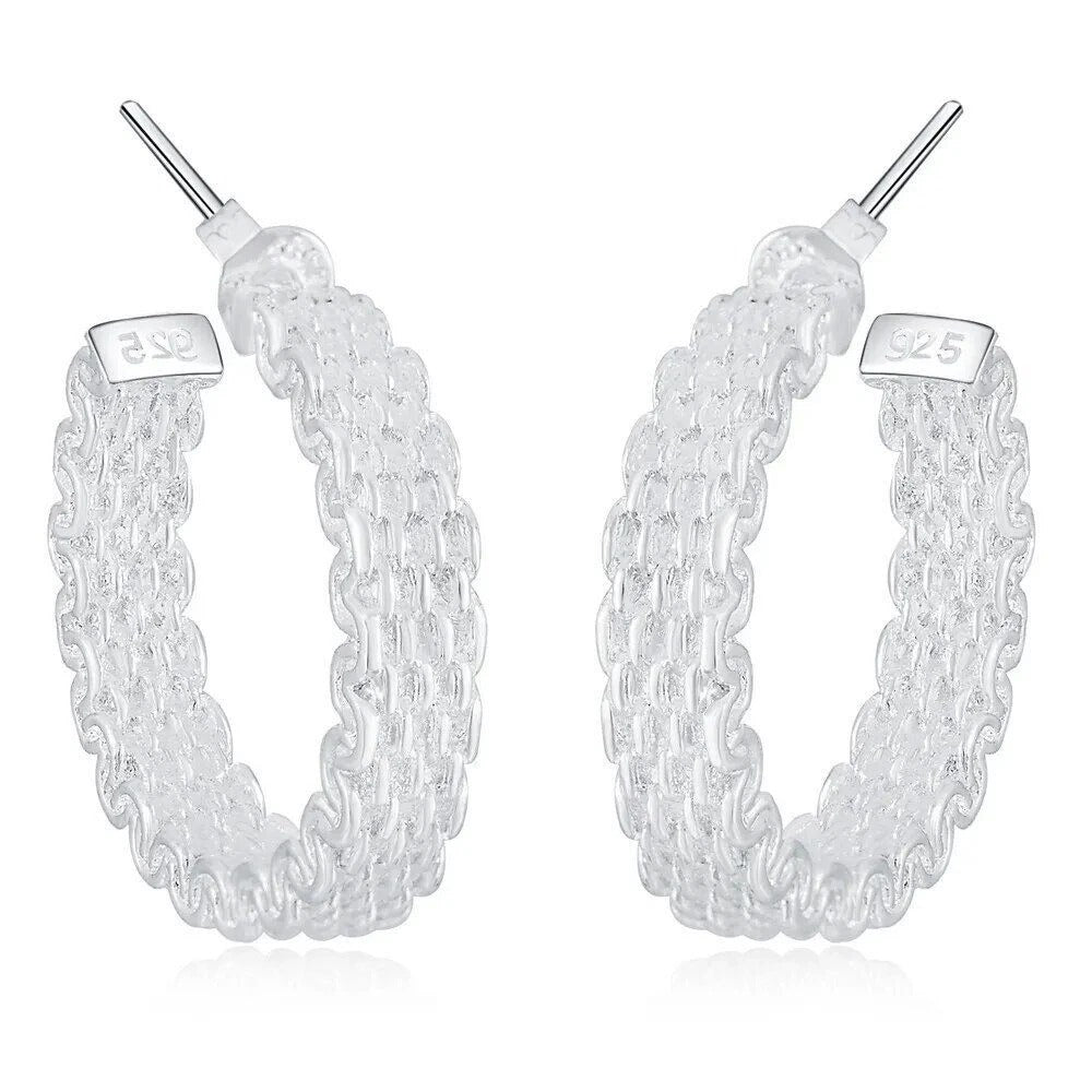 Hoop Mesh Stud Earrings