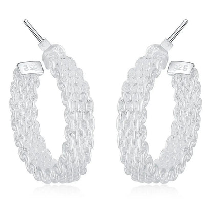 Hoop Mesh Stud Earrings