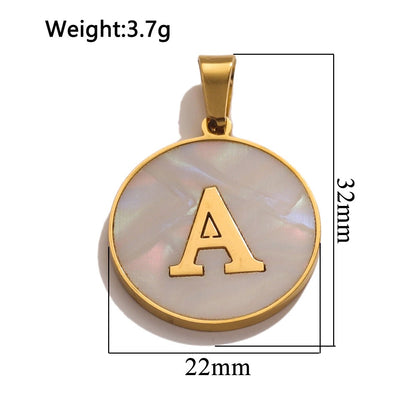 A-Z Letter Alphabet Circle Pendant