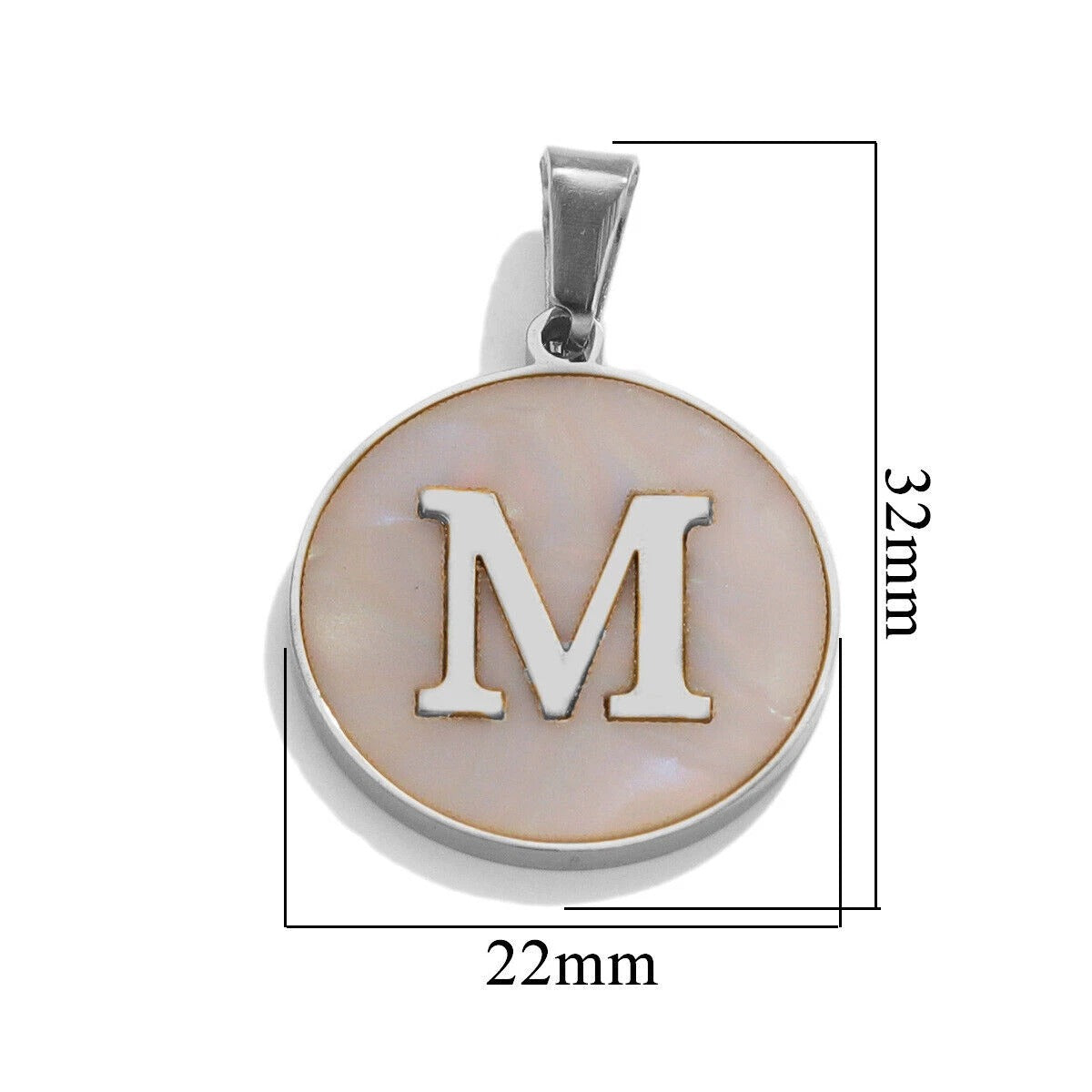 A-Z Letter Alphabet Circle Pendant