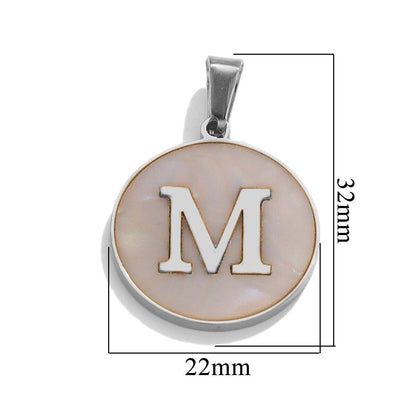 A-Z Letter Alphabet Circle Pendant