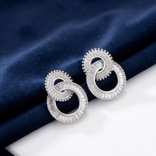 Korean Zircon Circle Earrings KK Labib