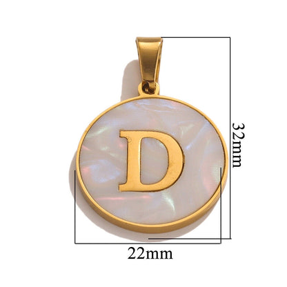 A-Z Letter Alphabet Circle Pendant