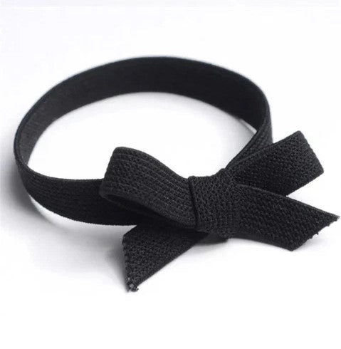 Solid Color Bow Knotted Hair Rubber Bands High Ties Women Elastic Rope