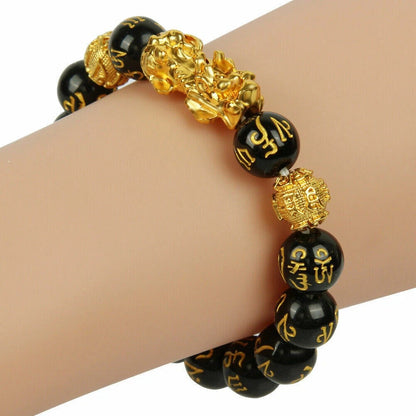 Black Obsidian Beads Bracelet