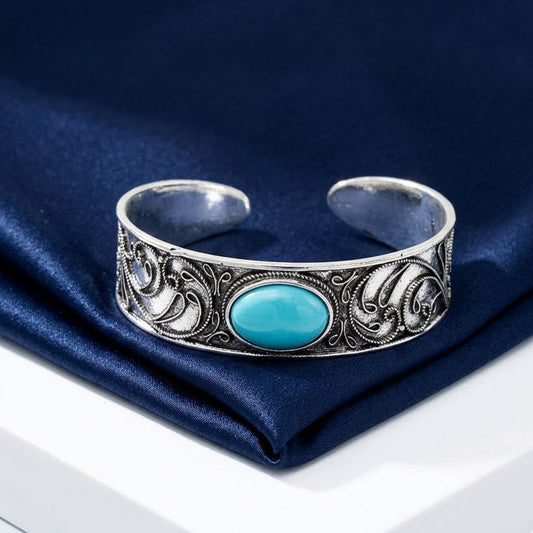 . Retro Turquoise Open Bracelet. KK Labib