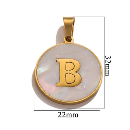 A-Z Letter Alphabet Circle Pendant