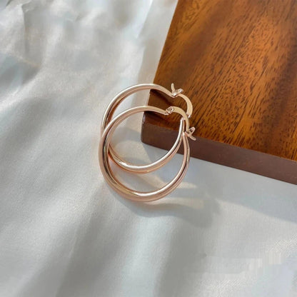 Plain Circle Round Hoop Earrings