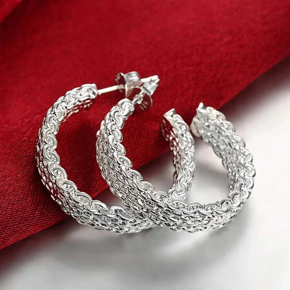 Hoop Mesh Stud Earrings