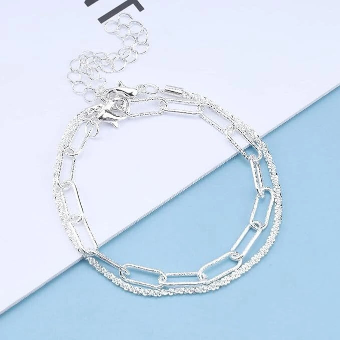 Adjustable Paperclip Chain Bracelet