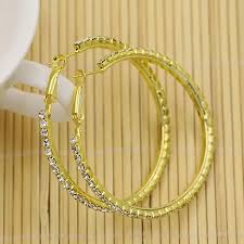 Crystal Round Large Hoop Earrings
