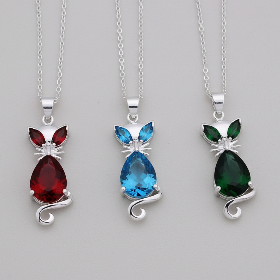 Crystal Amethyst Pendant Chain 925 Sterling Silver Necklace Women Jewellery Gift
