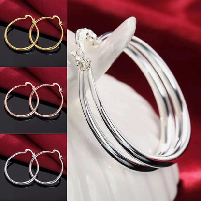 Plain Circle Round Hoop Earrings