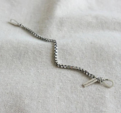 18cm Vintage 925 Sterling Silver Charm Box Chain Bracelet For Men Women Gift