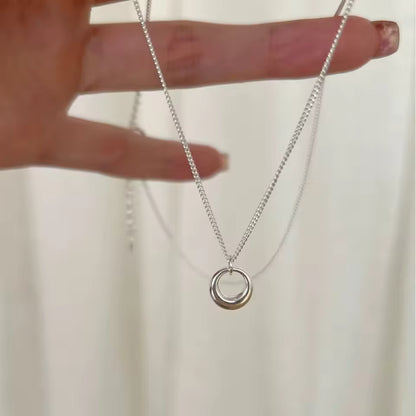 Silver Circle Pendant Chain