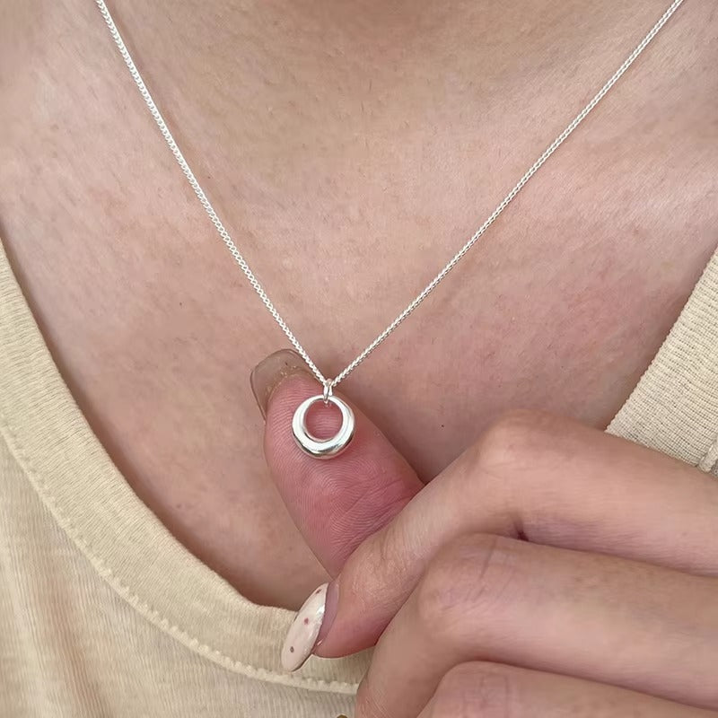 Silver Circle Pendant Chain