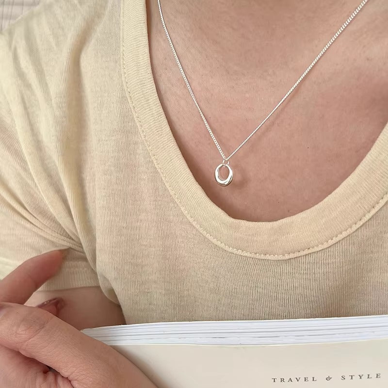 Silver Circle Pendant Chain